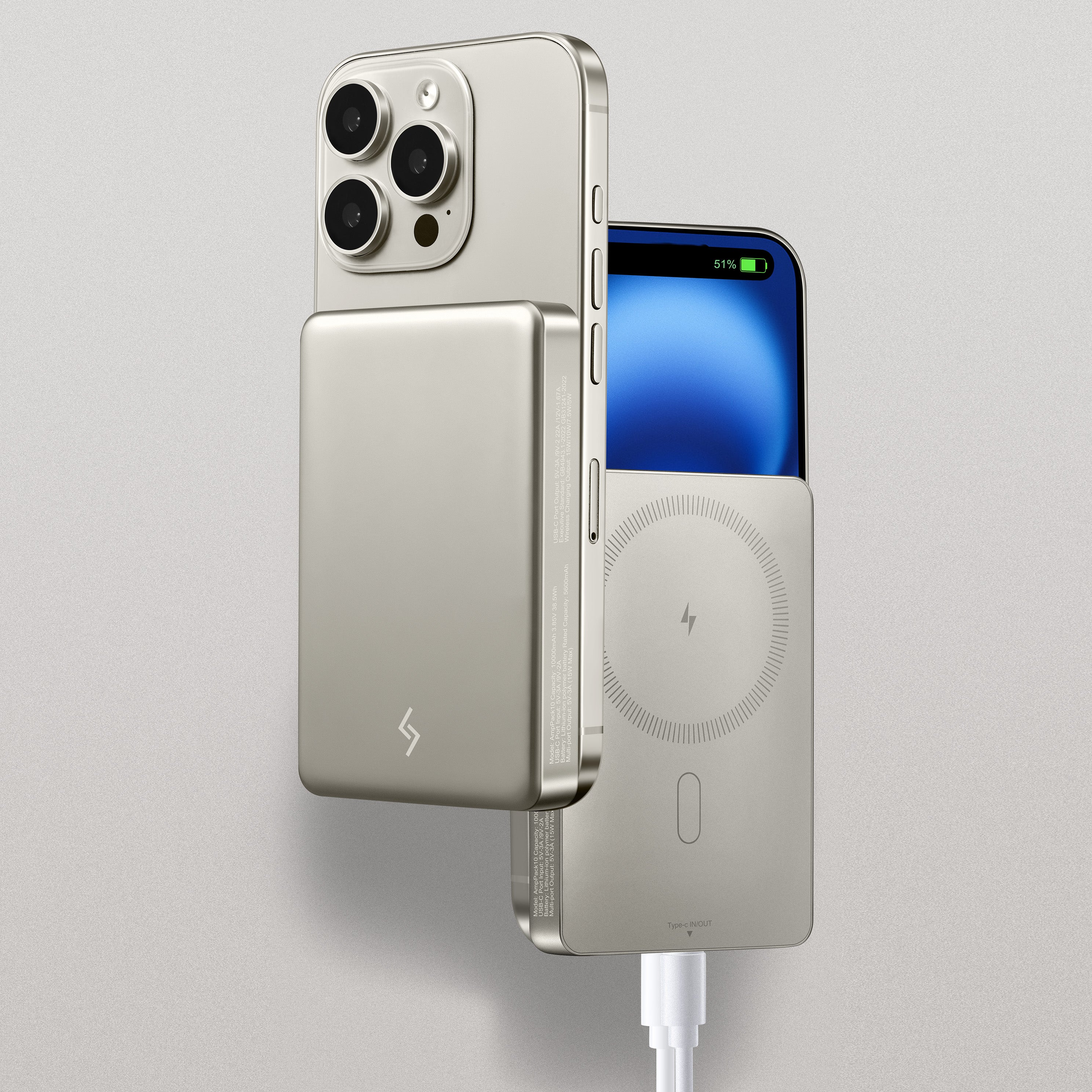 Amppack 10,000mAh Magnetic Fast Charging Wireless Powerbank