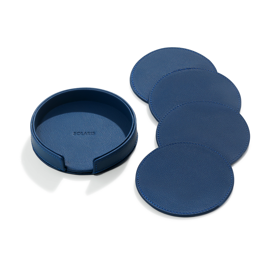 Blanc Leather Coaster Set